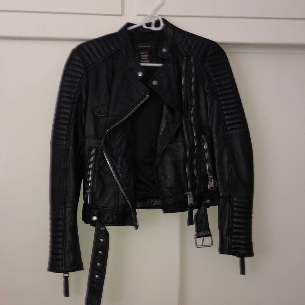 Genuine leather zara moto jacket